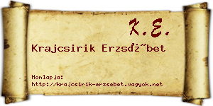 Krajcsirik Erzsébet névjegykártya