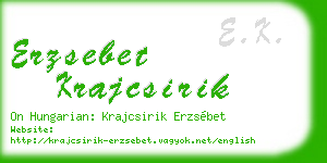 erzsebet krajcsirik business card